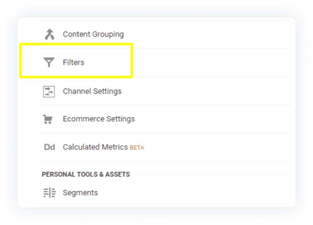 Screenshot highlighting the filter button in GA4 (Google Analytics 4) interface.